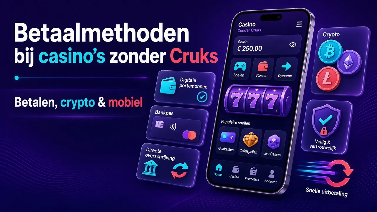 Betaalmethoden bij casino's zonder Cruks